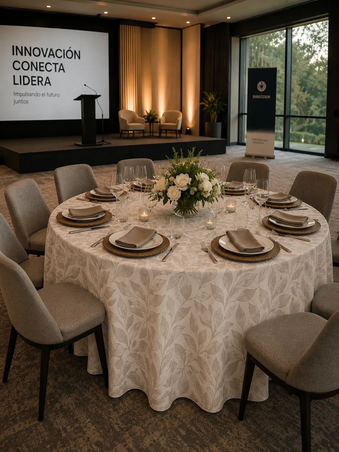 Manteles Hojas y Geométrico de Mesa Elegance